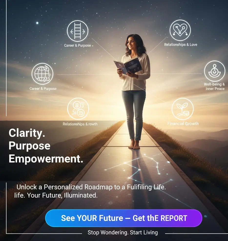 Personalized Numerology roadmap and Astrology benefits, including Career & Purpose, Relationships, Financial Growth, and Inner Peace. Targets US/EU audiences seeking life clarity.