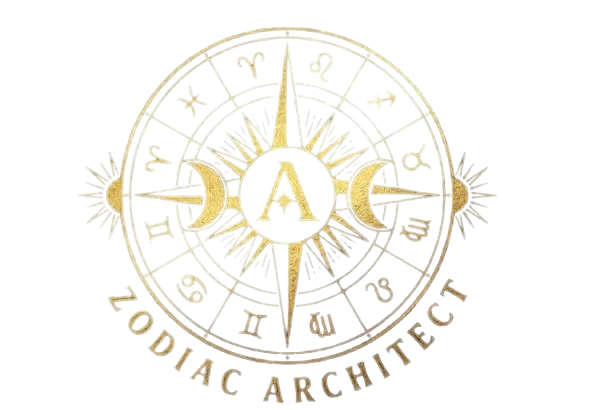 Architect of Destiny cover art featuring a gold Ganesha motif, symbolizing wisdom and obstacle removal, combined with a cosmic blueprint of numerology and zodiac symbols.